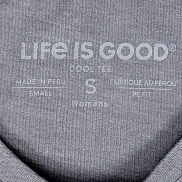 Life Is Good Grey Crew Neck Short Sleeve Cool Tee Here Comes the Sun - S - Picture 7 of 8